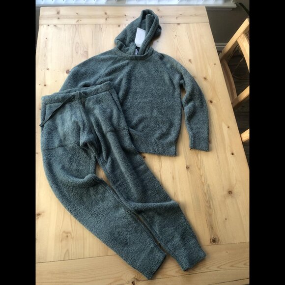 Solid Marshmallow Hoodie Lounge Set - Size XS, Dusty Green - Picture 4 of 7